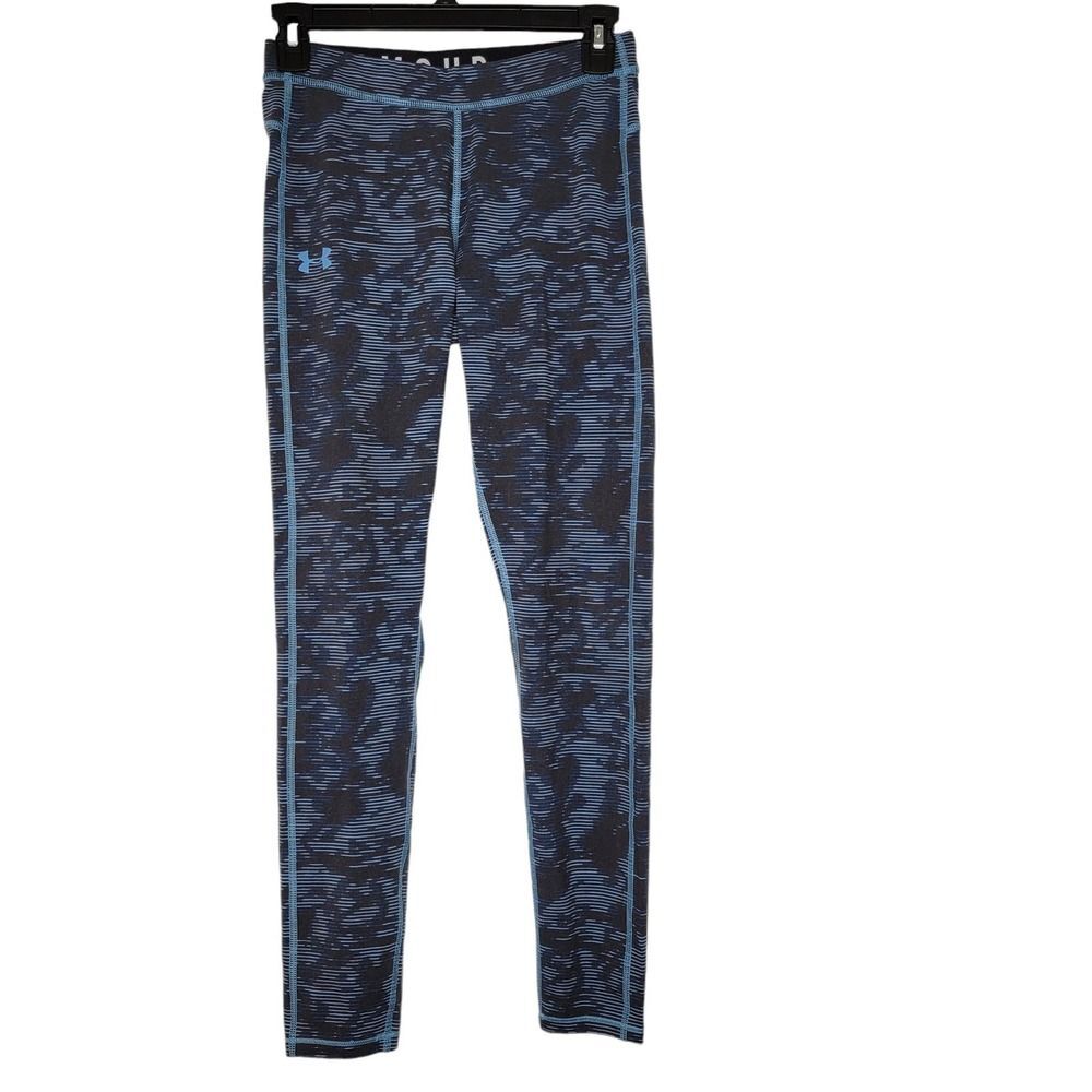 Under Armour Blue Fitted Full Length Athletic Active Leggings Size Small